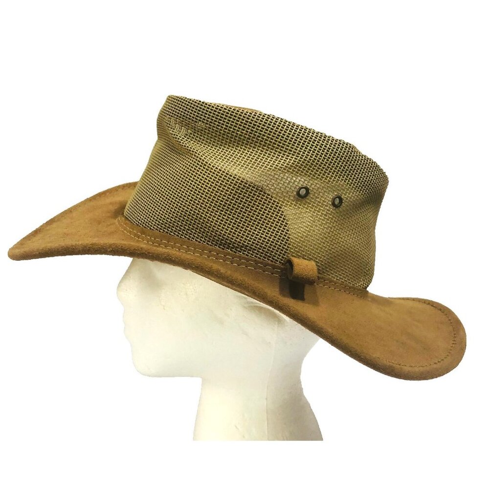 JACARU Outback‎ Hat Women S 6 7/8 Handmade Australia Vented Leather Shady Lady